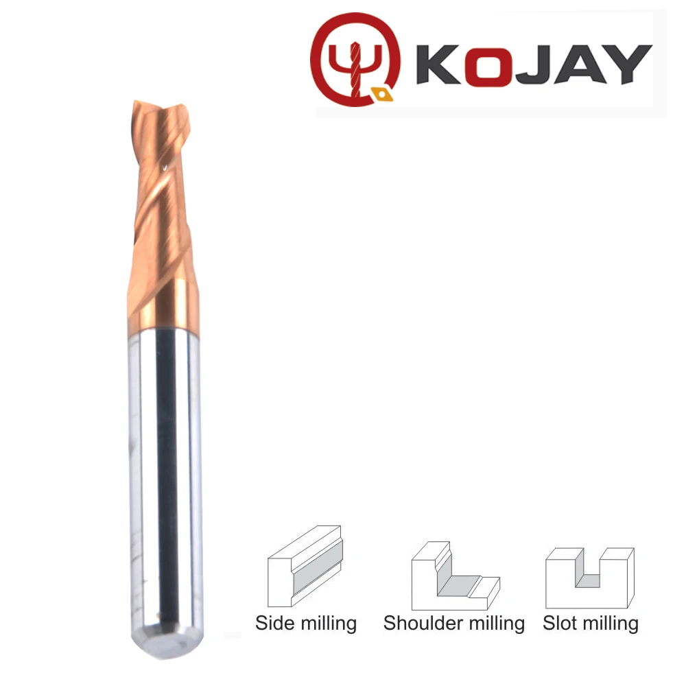 

D1.0-10mm 2 flute solid carbide tungsten flat end mills router bit milling cutter for hardened steel HRC60 CNC tools