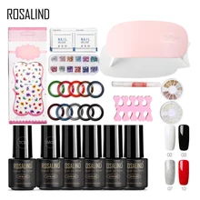Розалинд Гель Набор лаков с лампа для лечения ногтей Инструменты Набор гель-лаков для ногтей для маникюрные щетки Топ Стразы форма для наращивания ногтей