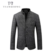 TIAN QIONG осень зима молодой китайский ветер утолщенное пальто для мужчин s китайская туника костюм мужской повседневный маленький костюм стоячий воротник M-3XL