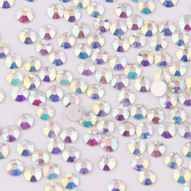 

Crystal AB SS3-SS34 Shiny 3D Nail Art Rhinestone Non Hotfix Flatback Glue On Rhinestones For DIY Nail Art