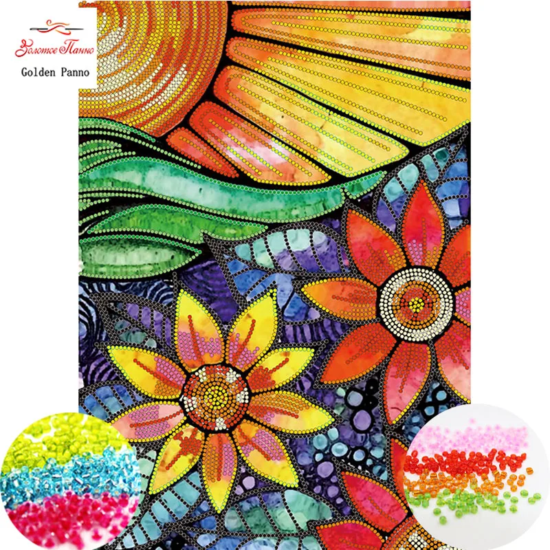 

Golden Panno,beads,Needlework,DIY,bead Cross stitch ,Embroidery stitch,Precise Printed painting,sun Pattern 09