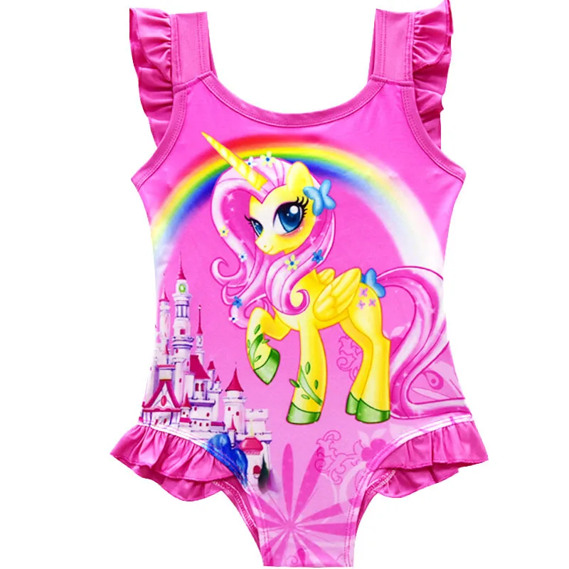 

Baby Girl Dress Kids Children Summer Beach Style One-piece Bikini Cute Unicorn Party Clothing Girl Biquini Swimsuit Bathing suit