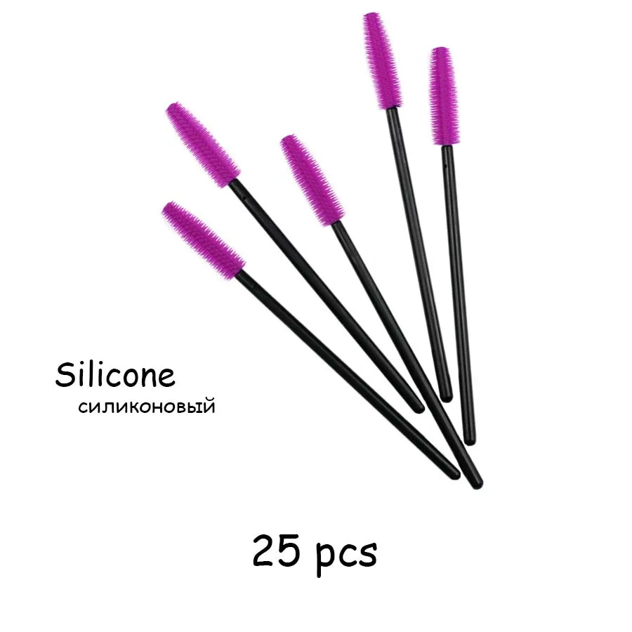 25pcs Purple Одноразовые силиконовые гелевые, для ресниц расческа щетки для туши 25/50 шт в наборе, удлинение ресниц профессиональный инструмент Красота инструмент для макияжа - Цвет: 25pcs Purple