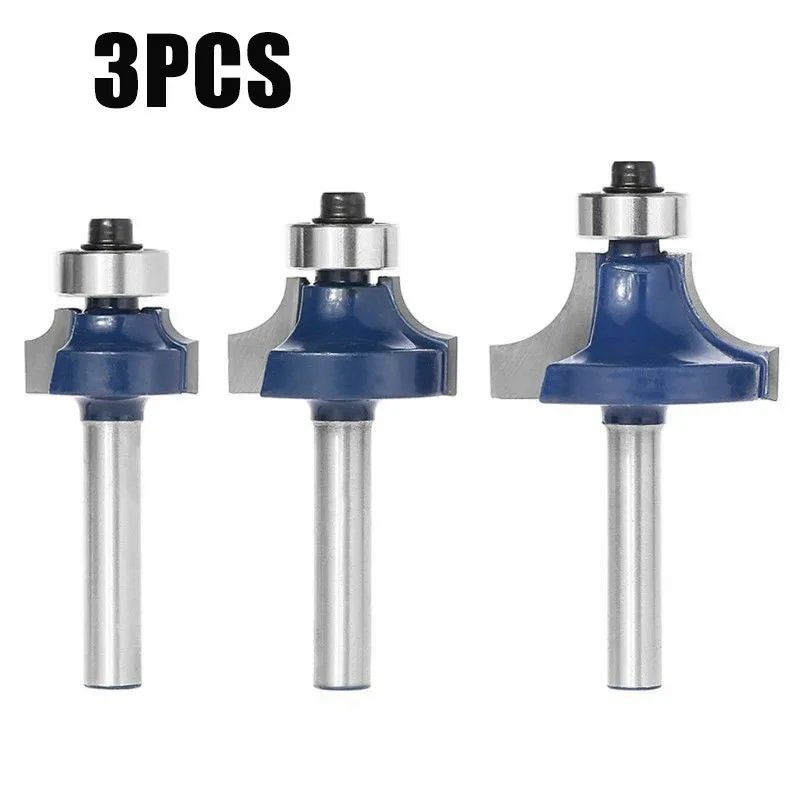 

3Pcs Router Bit Shank Round Beading Edging Milling Cutter Alloy Carbon steel