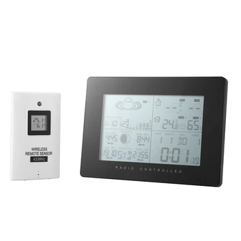 

Weather Station, Indoor Outdoor Thermometer Wireless Temperature and Humidity Monitor with Barometer, Weather Forecast, Alarm