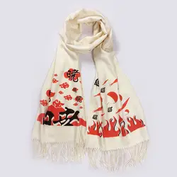 Наруто Hokage Шарф Аниме для женщин мальчиков девочек имитация кашемира осень зима теплый с кисточками шарф шаль мягкая теплая обертка