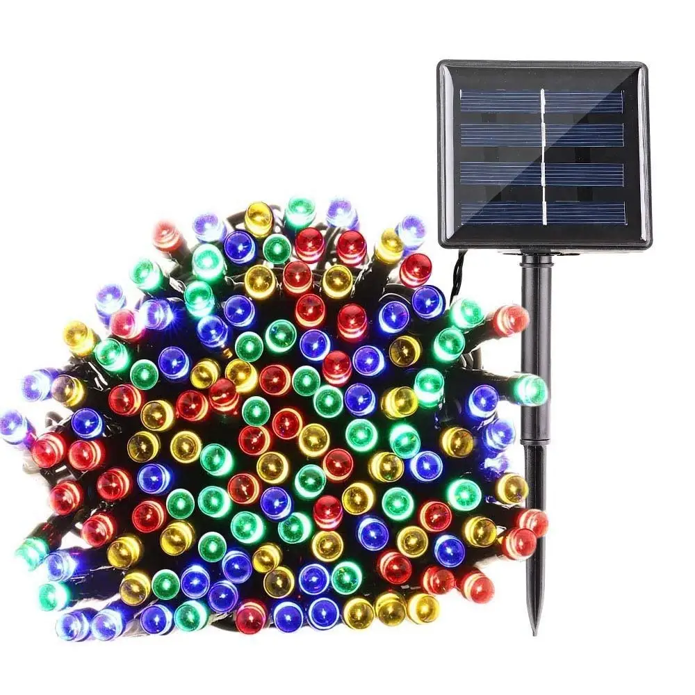 

Christmas Tree Outdoor Lighting String 32m-52m Waterproof 8 Modes Soalr Garland Lights Fairy String Lightchain Solar Floral Lamp