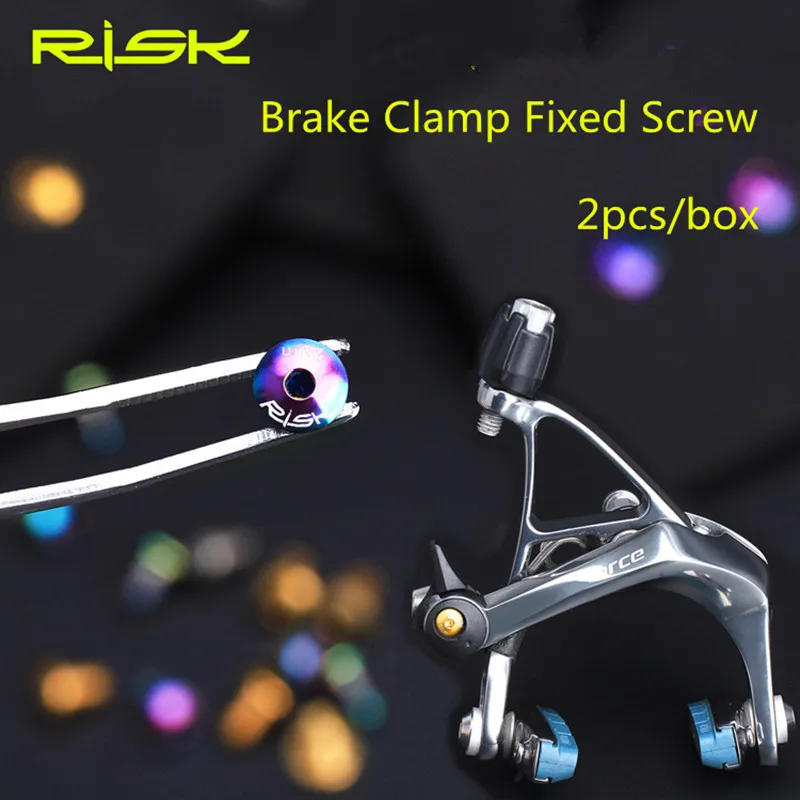 

RISK 2pcs Titanium Road Bike C Brake Caliper Fixed Screw Bicycle V Brake Clamp Release Bolt Fine Adjustment UT6800DA9000DA9010