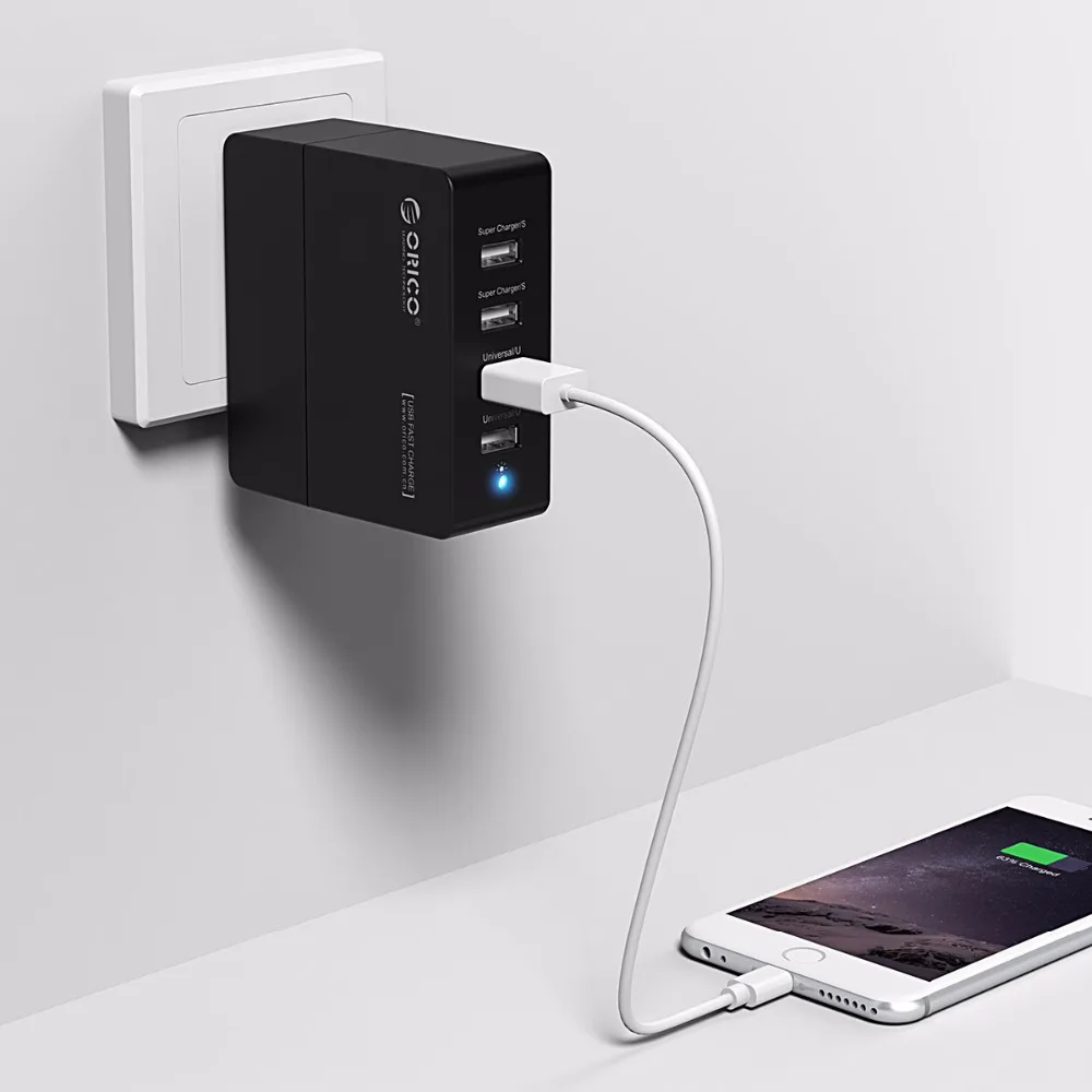 ORICO 5V2. 4A 5V1. 5A 4 منافذ USB شاحن بقابس أمريكي السفر الحائط مهايئ شاحن 12 W المحمولة الذكية الهاتف المحمول شاحن ORICO 5V2. 4A 5V1. 5A 4 منافذ USB شاحن بقابس أمريكي السفر الحائط مهايئ شاحن 12 W المحمولة الذكية الهاتف المحمول شاحن