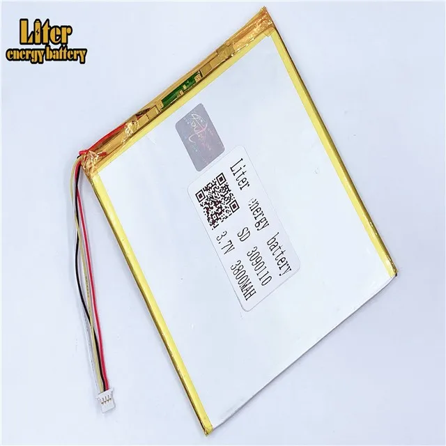 Штепсельная Вилка 1,0-4 P Lipo Tablet PC battery 3,7 V 3090110 перезаряжаемая литий-полимерная батарея 3800 mah