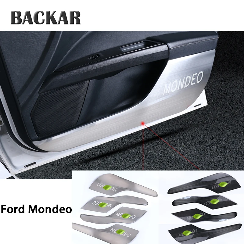 BACKAR Авто Стайлинг Нержавеющая сталь наклейки для Ford Mondeo MK5 MKV Interor двери Противоскользящий мат крышка аксессуары