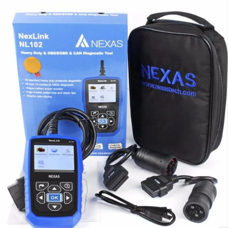 Переносные автомобили NEXLINK NL102 OBD диагностический инструмент + EOBD и CAN с
