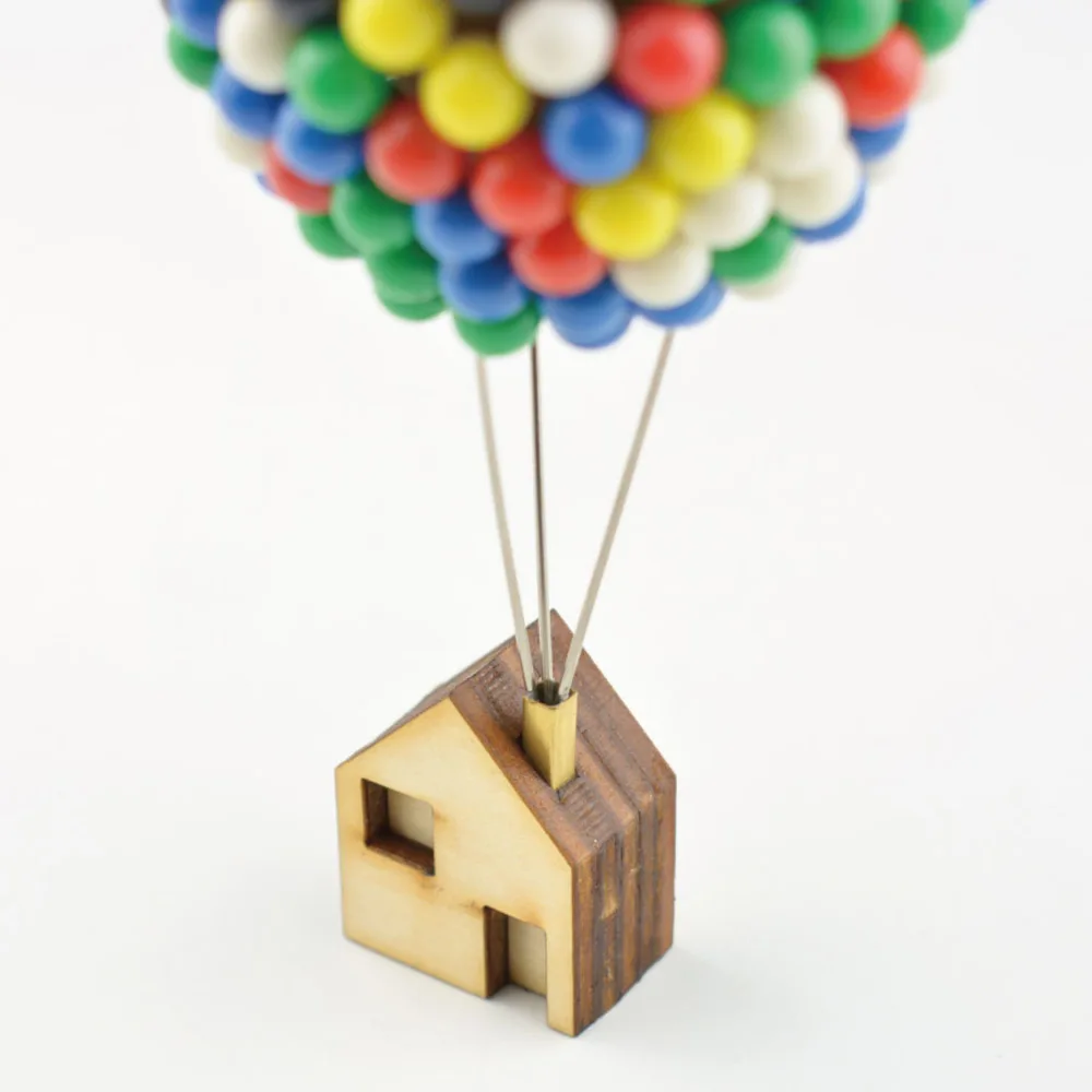 

350pcs Pin Balloon House Colorful Pins Set Map Paper Push Pins Tacks with Wood Base Creative Kids Diy Craft Gift for Office