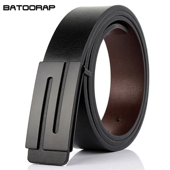 

[BATOORAP]Designer genuine leather Mens Luxury Belt Slide Pin Buckle High-grade Men's Solid Belt Men Tablet Men's Leather Belt
