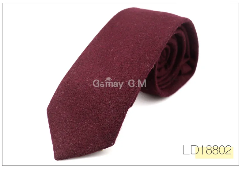 Fashion Wool Ties For Men Skinny Solid Casual Neckties Corbata Slim Striped Necktie for Wedding Gift Suit Cravat Accessories - Цвет: LD18802