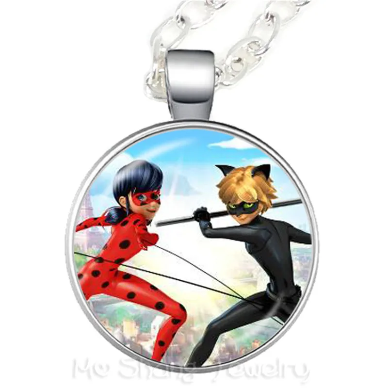 

Ladybug And Black Cat Noir Necklace For Miraculous Ladybug Anime Jewelry High Quality Handmade Pendant For Men Women Kids Gift