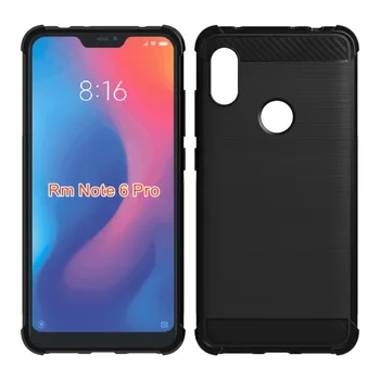 

100pcs/lot Carbon Soft TPU Cover Case For Xiaomi Redmi Note 6 Pro