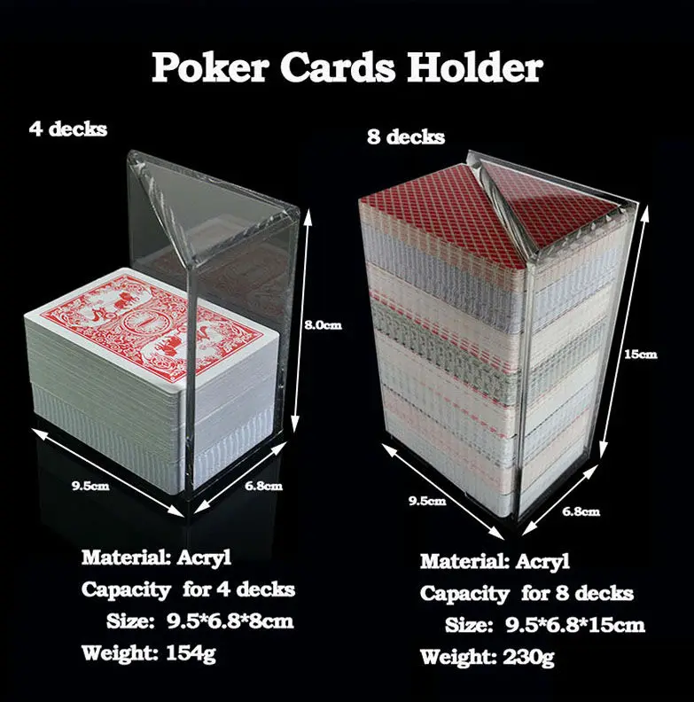 1 шт. держатель игральных карт для 4 настил или 8 настил акрил Покер Игра аксессуар черный Джек баккарат
