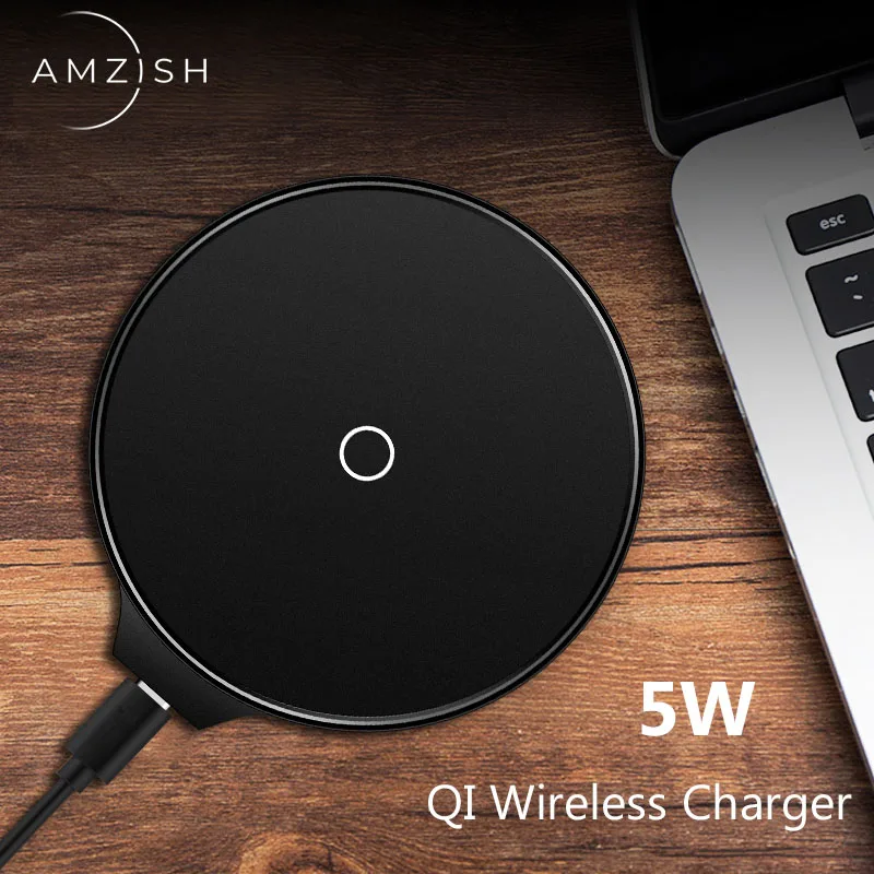 

amzish QI Wireless Charger For iPhone X XR 8 Plus XS Max Charging Pad For Samsung S8 S9 Huawei Xiaomi USB Charger Dock For Phone