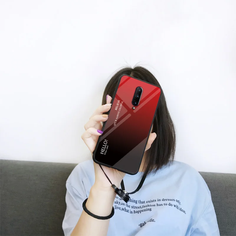 Чехол MUCHI для Oneplus 7 Pro из закаленного стекла Роскошная мягкая силиконовая рамка с
