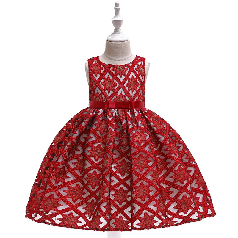 

Sleeveless Lace Tulle tutu Star Girl Dresses Pageant Dress Princess Gown Baptism Wedding Clothes 4 5 6 7 8 Years