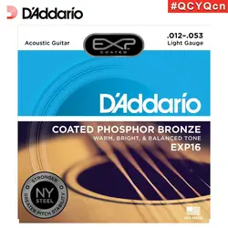 D'Addario EXP16 американские Струны для акустической гитары с покрытием из фосфорной бронзы, свет, 12-53
