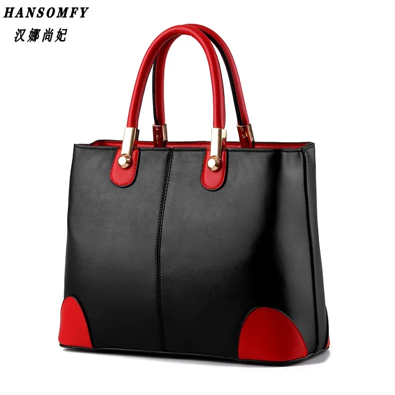 

100% Genuine leather Women handbags 2018 New bag lady in black and white ladies fashion handbags Shoulder Messenger Handbag