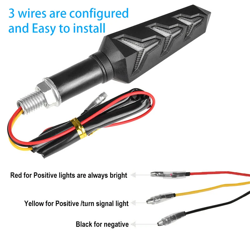 2 шт. 3 светодиодный поворота для мотоцикла последовательного сигналы светодиодный поворотник "бегущая вода" мигающие огни автомобиля задние тормоза стоп индикаторы Поворотная сигнальная лампа