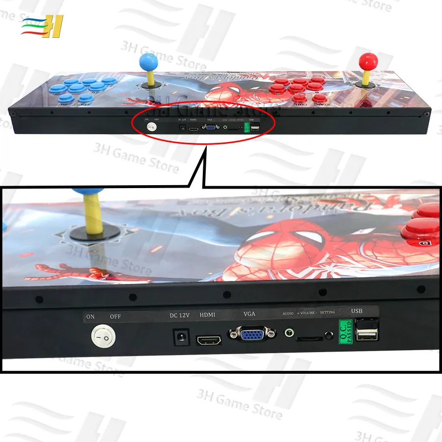 2019 Pandora box 9d 2222 in 1 console 2 players joystick button HDMI VGA output HD usb joystick for pc ps3 pandora's box 5s 6s 7