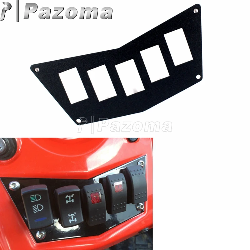 

Black Switch Panels Dash Rocker 5 Buttons Housing Plate for Polaris RZR 800 RZR 900 XP RZR 570 2011-2014