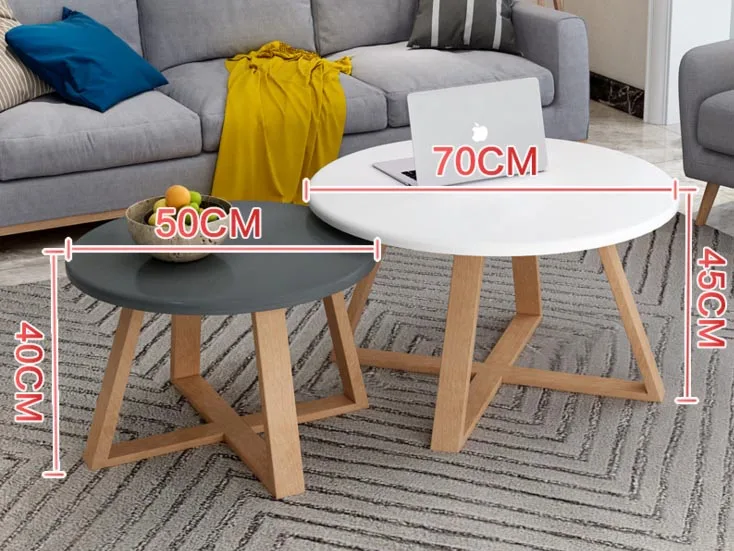 Solid Wood round Nordic Style Home Wooden Coffee/Tea Table creative small apartment simple living room Furniture combination