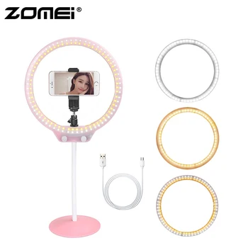 

Zomei Pink ZM128 10.5" Mini Desktop Dimmable Ring Light Beauty Light for Makeup Lighting YouTube Video and Selfie Photography