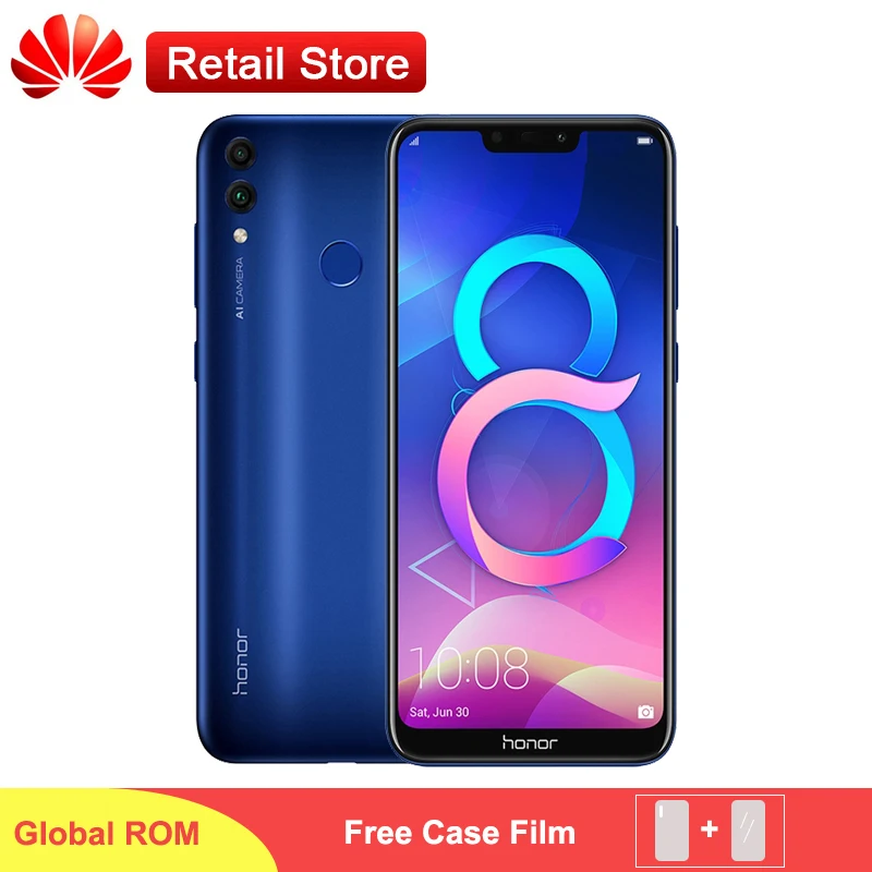 

Global Firmware Honor 8C 4G 4000mAh Smartphone 6.26" Snapdragon 632 Octa Core Android 8.1 Dual Camera Face ID 4GB 32GB