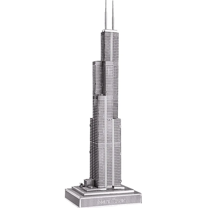 Piececool 3D металлическая головоломка Sears Tower модель DIY лазерная резка сборка головоломка Уиллис башня игрушка настольное украшение подарок для детей