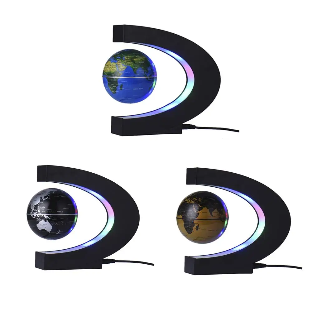 

2019 New C Shape Magnetic Levitation Geography Globe Floating World Map LED Light Children Learning Toys