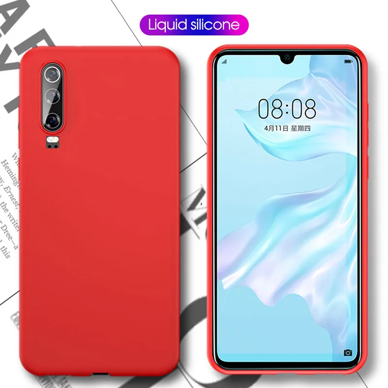 

Case For Huawei Mate 20 Lite Liquid Silicone Case Color Bumper For Huawei P30 Pro P Smart 2019 Case Honor 10 Lite 20 Phone Coque