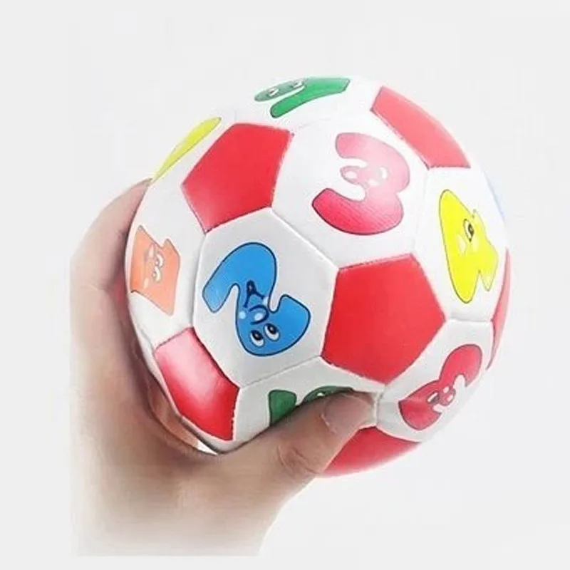 10 см PU мягкий мяч детский футбольный мяч губка гандбол детские развивающие игрушки Детские Обучающие цвета номер резиновый BB мяч