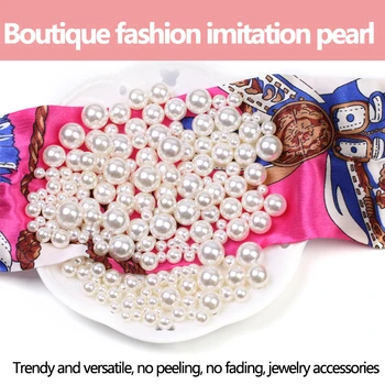 

High-gloss Non-porous Imitation Pearls Jewelry Hair Accessories Leather Without Hole Plastic Clothing Beads 4mm-22mmHigh Quality
