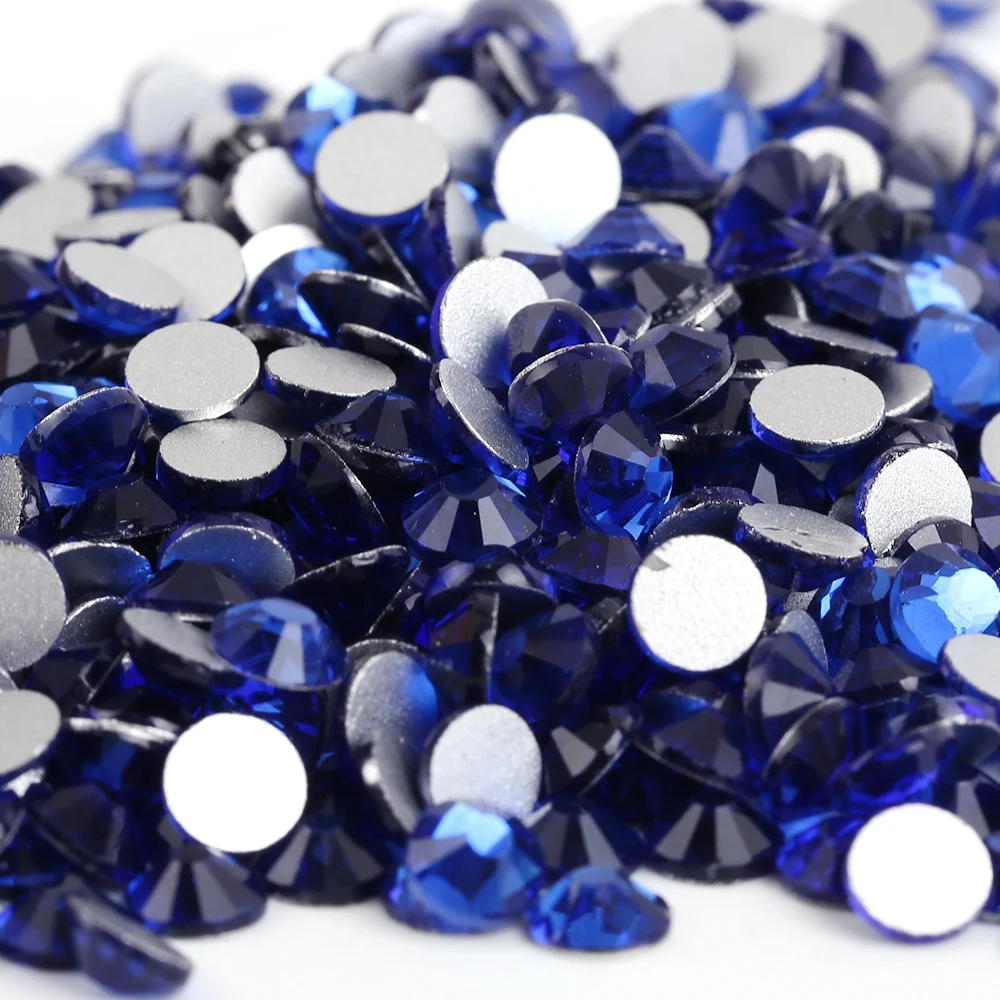 

Dark Blue 3D Nail Art Decoration ss2 ss3 ss4 ss5 ss6 ss8 ss10 ss12 ss16 ss20 s30 ss34 Glass/Crystal Nails Non HotFix Rhinestones