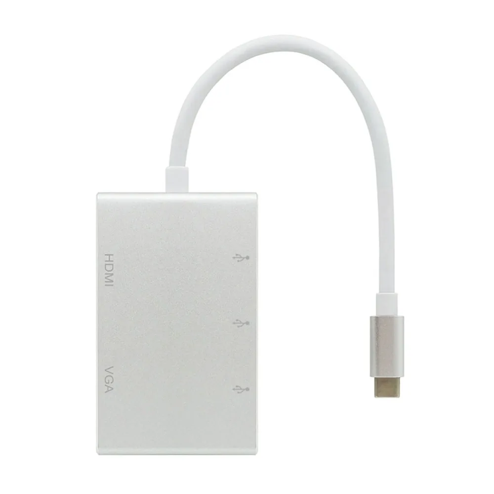 5 в 1 Тип C USB 3 HDMI VGA OTG концентратор адаптер конвертер кабель для компьютера