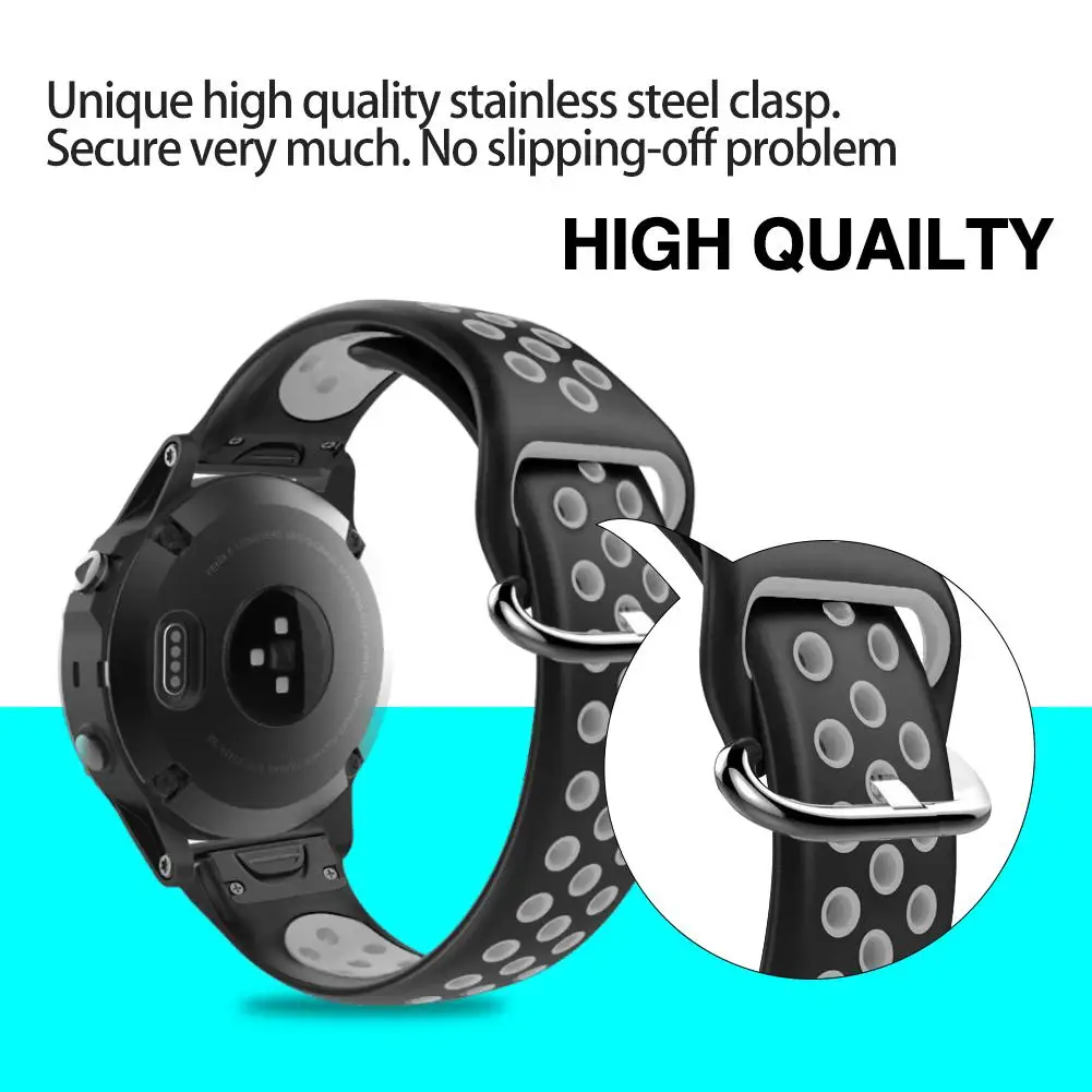 Быстроразъемный ремешок для часов Quickfit силиконовый спортивный на запястье Garmin