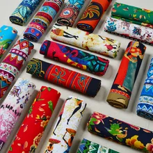 Хлопчатобумажная и льняная ткань с принтом в этническом стиле, ретро, волнистая, богемная ткань, подушка для отеля, барная ткань для стола DH02