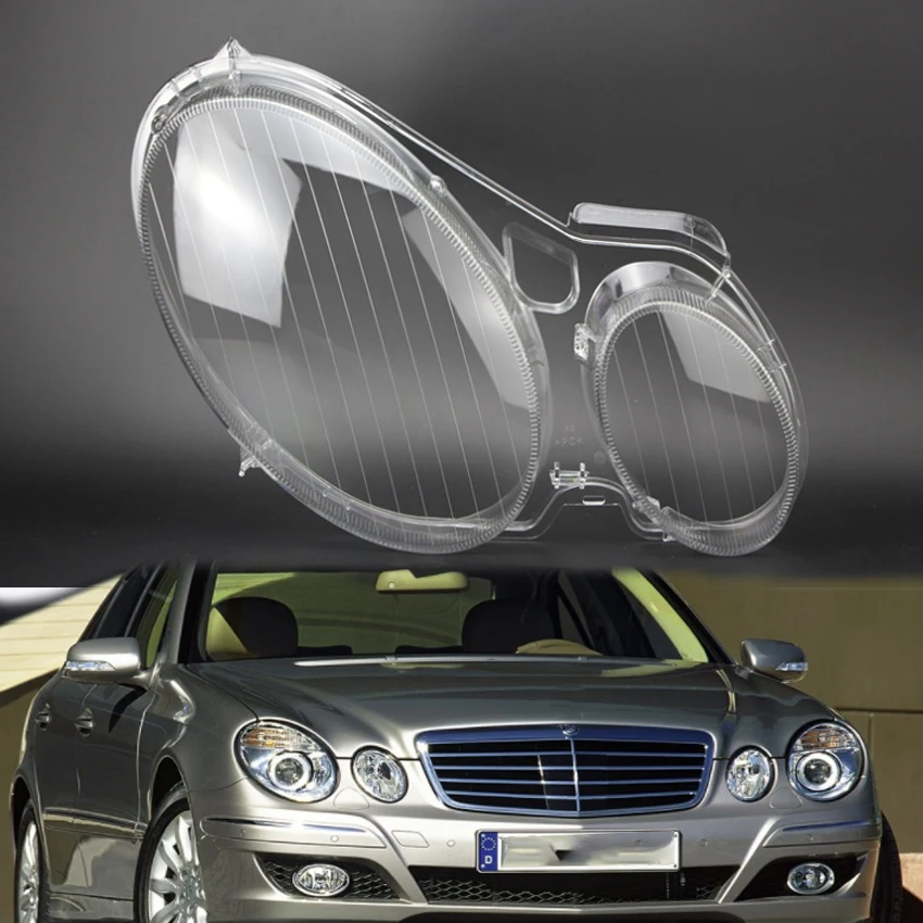 Iycorish Car Headlight Lens Glass Lampshade Fog Lamp Cover Headlight Cover For Mercedes E Class W211 2002-2008 E320 E350 E280 E300 E5 