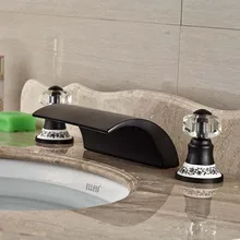 Crystal Style Waterfall Bathroom Faucet Ceramic Mixer Tap Hot And Cold Mixer Oil Rubbed Bronze