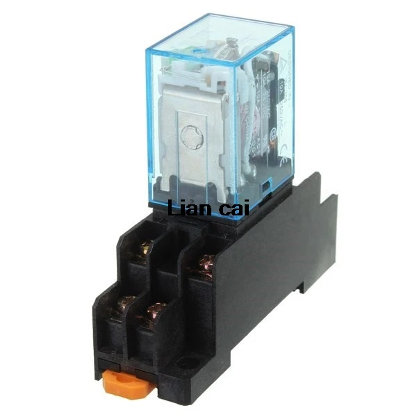 

10Pcs 12V 24V DC 110V 220V AC Coil Power Relay LY2NJ DPDT 8 Pin HH62P JQX-13F With Socket Base OK