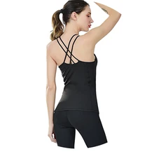 Кроссовки для девочек пикантные Топ для занятий йогой Для женщин спортивный жилет топы тонкий quick dry Бег для тренажерного зала фитнеса тренировок бюстгальтер с подкладкой слинг спинки