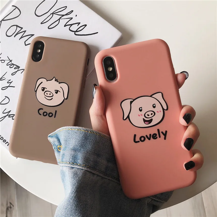 

Candy case sfor huawei honor 10 9 10i play cute pig simple style soft tpu silicone case cover for coque honor 8X 7X 7A cartoon