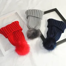 Fashion Women Faux Fur Ball Cap Pom Poms Winter Beanie Hat Knitted Warm Caps KNG88