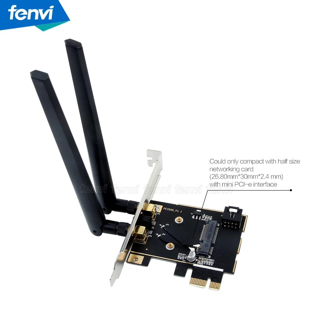 Kopen Draadloze Mini PCI E Card Desktop PCI E Adapter Converter Voor Intel Broadcom Half size WiFi Netwerkkaart Intel 7260 6300 6200