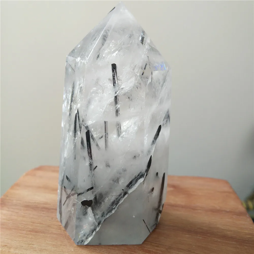 

139g Black Tourmaline Wand Crystal Stone Stones Crystals Wicca Cristal Islande Pierre Naturelle Cristaux Healing Home Decoration